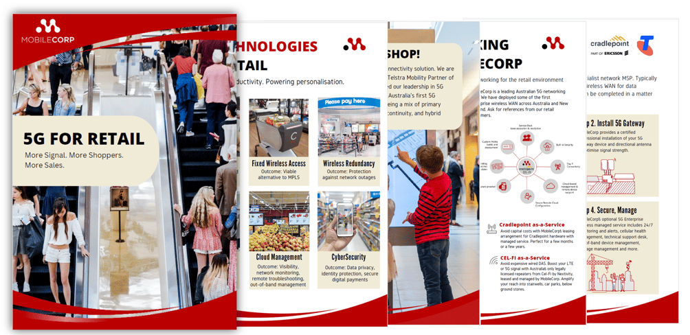 5G for Retail brochure cover + pages landscape