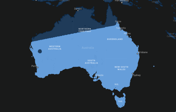 Australian starlinkcoverage map October 2022
