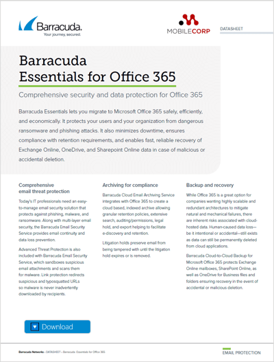 Barrcuda DataSheet Protecting Microsoft 365