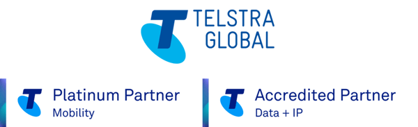 Telstra Global partner + blue