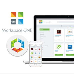 vmware workspace one logo on laptop screen 