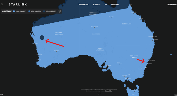 Starlink roaming RV coverage