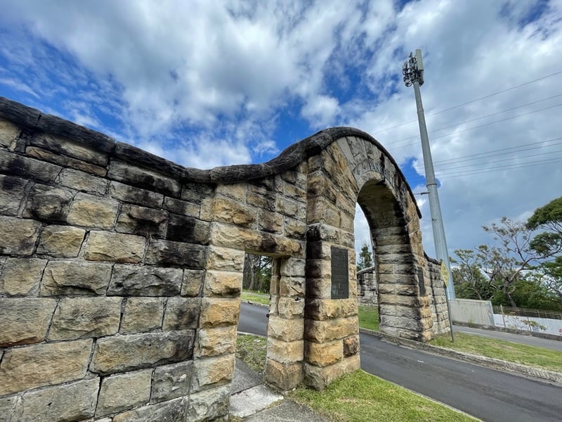 The Barracks road entry and Telstra tower