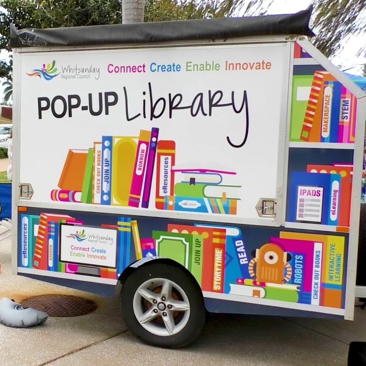 local government - pop up library square