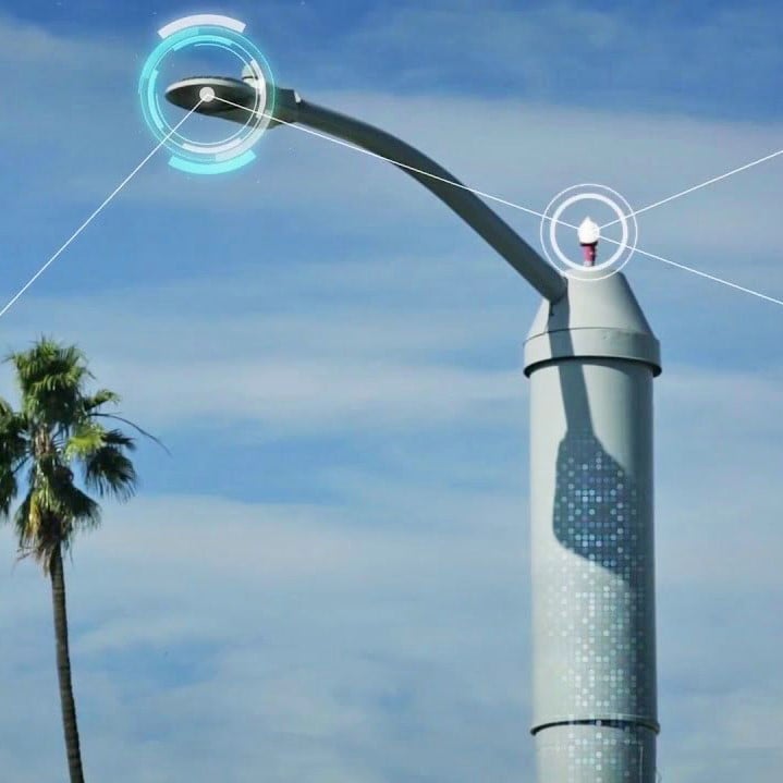 local government - smart streetlight edge computing square