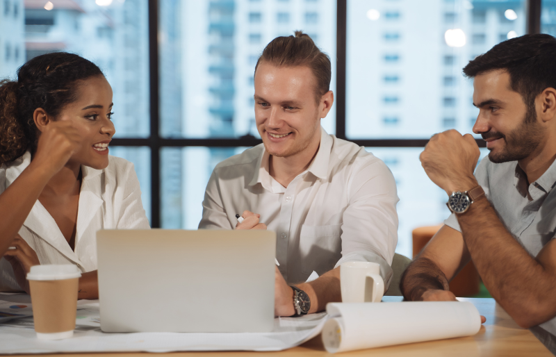 three colleagues talking 800px