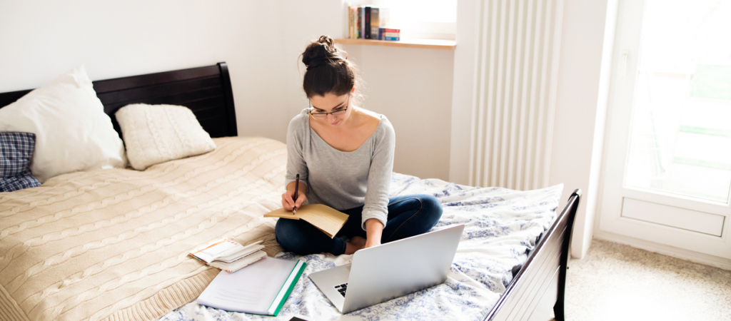 wfh on bed